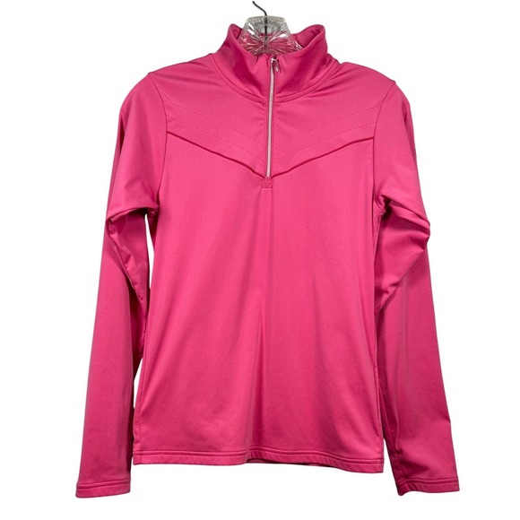 DESCENTE Girls Ski Performance Base Layer, 1/4 Zip, Hot Pink, Size Juniors 14 - Picture 3 of 11